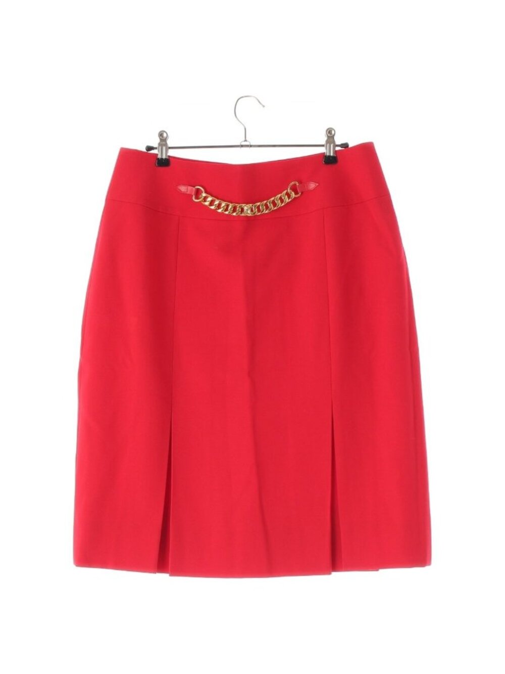 Celine Wool Triomphe Chain Skirt Red 44